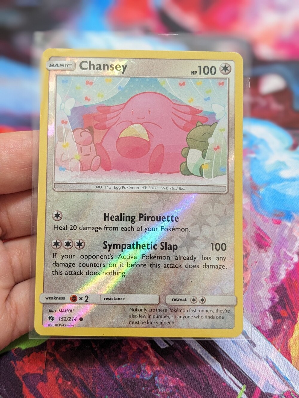 Chansey Reverse Holo Pokemon Card - Sun & Moon - Lost Thunder SM8